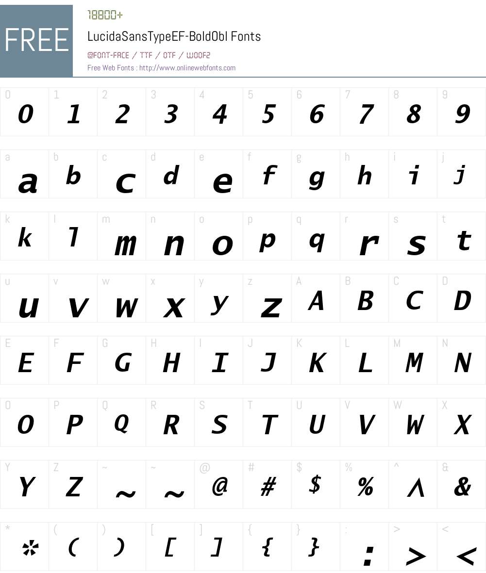 LucidaSansTypeEF Font Screenshots