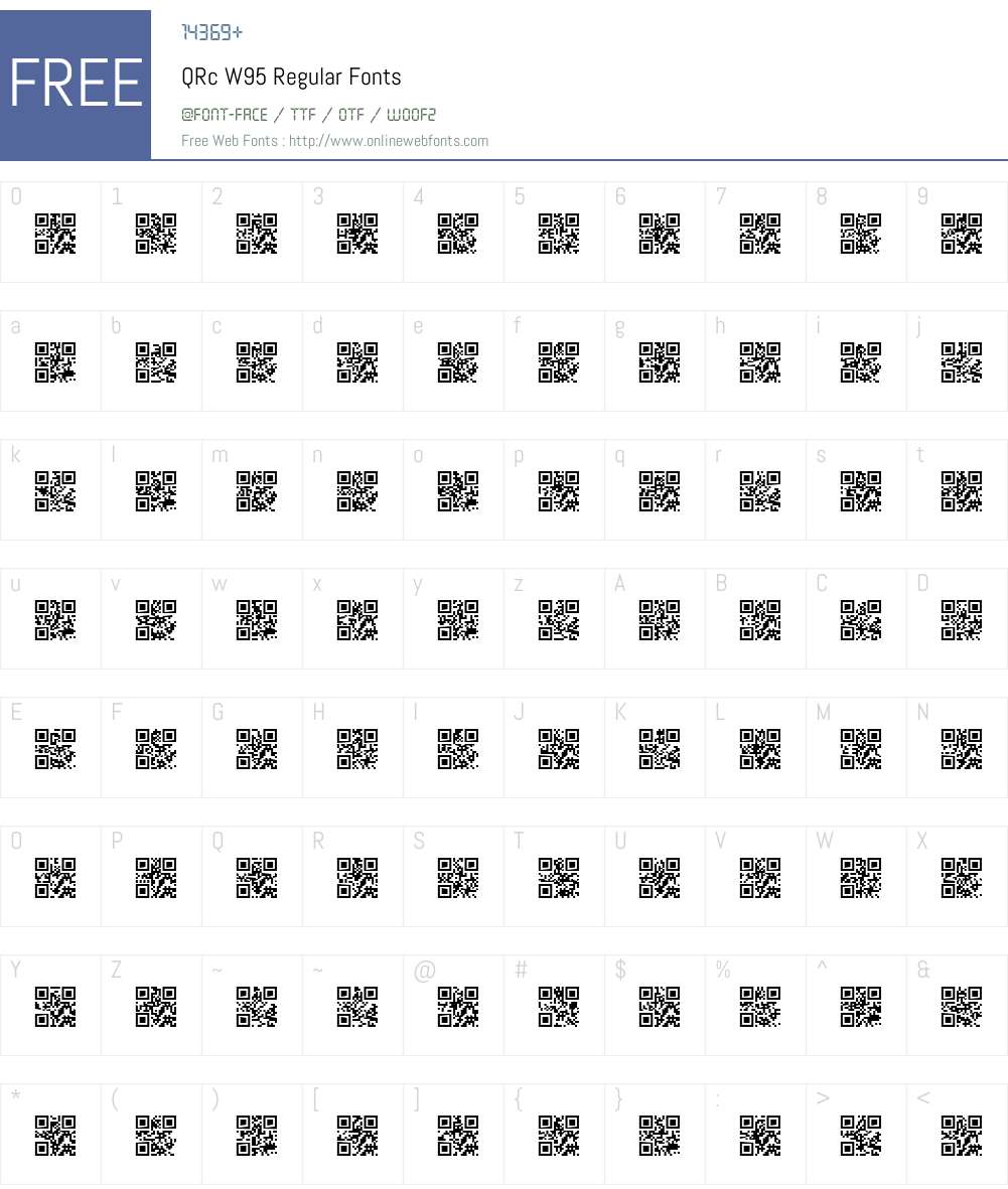 QR Font Screenshots