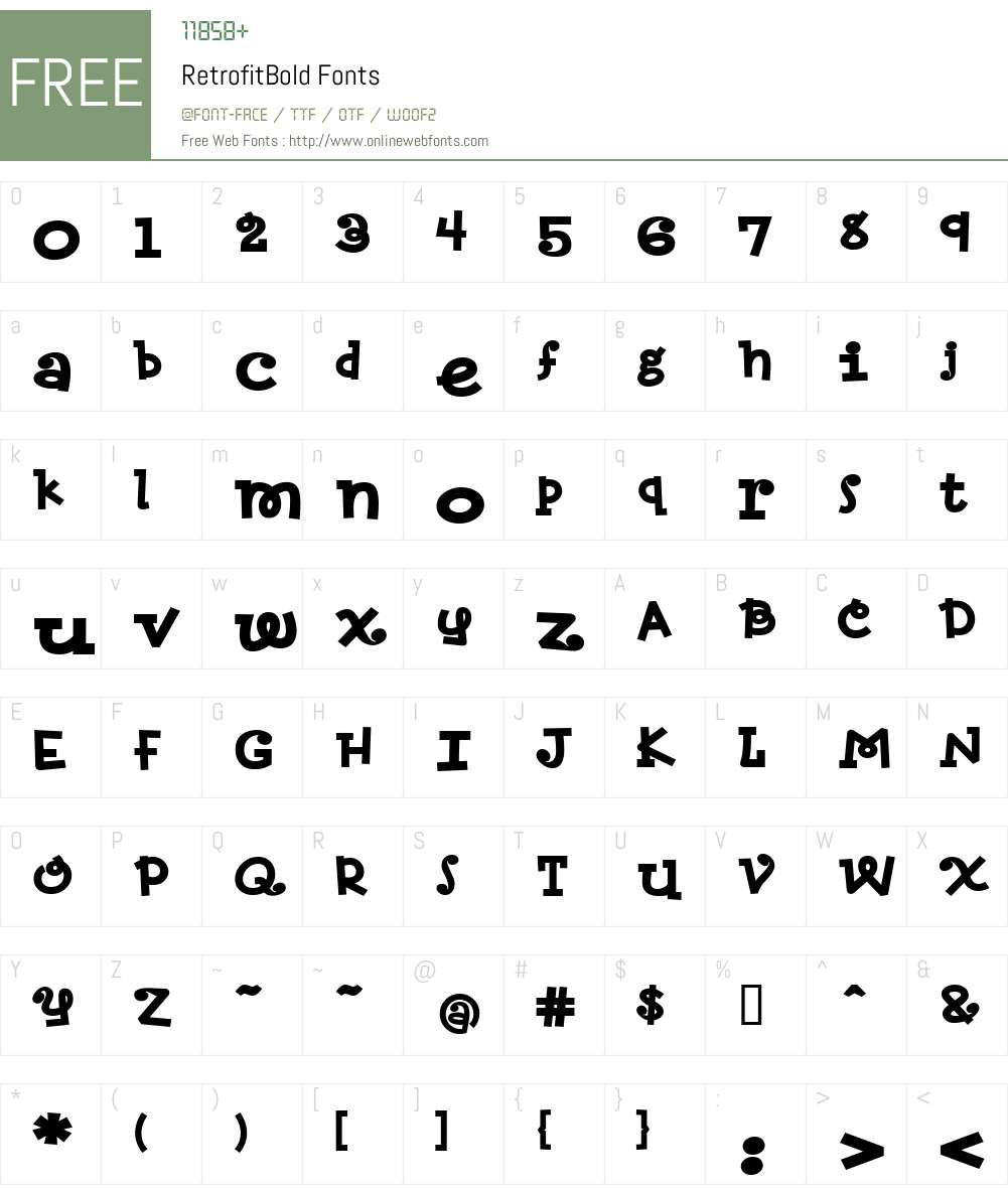 RetrofitBold Font Screenshots