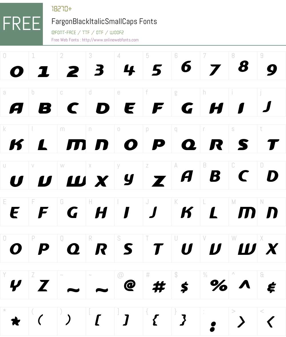 FargonW00-BlackItSC Font Screenshots