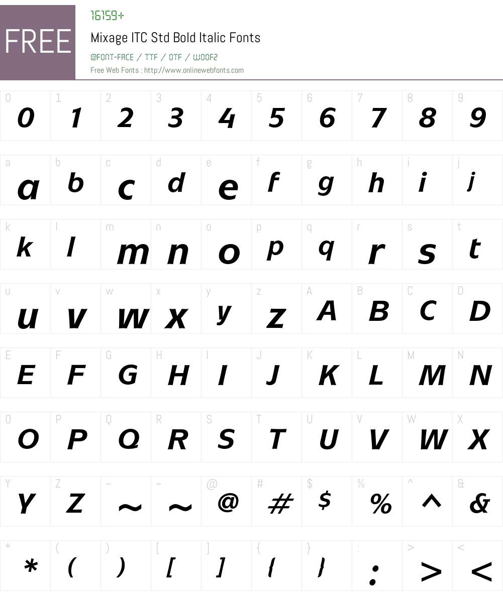 Mixage ITC Std Font Screenshots