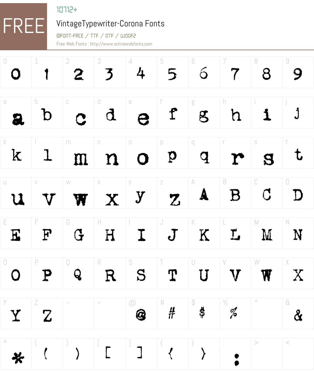 VintageTypewriter Font Screenshots