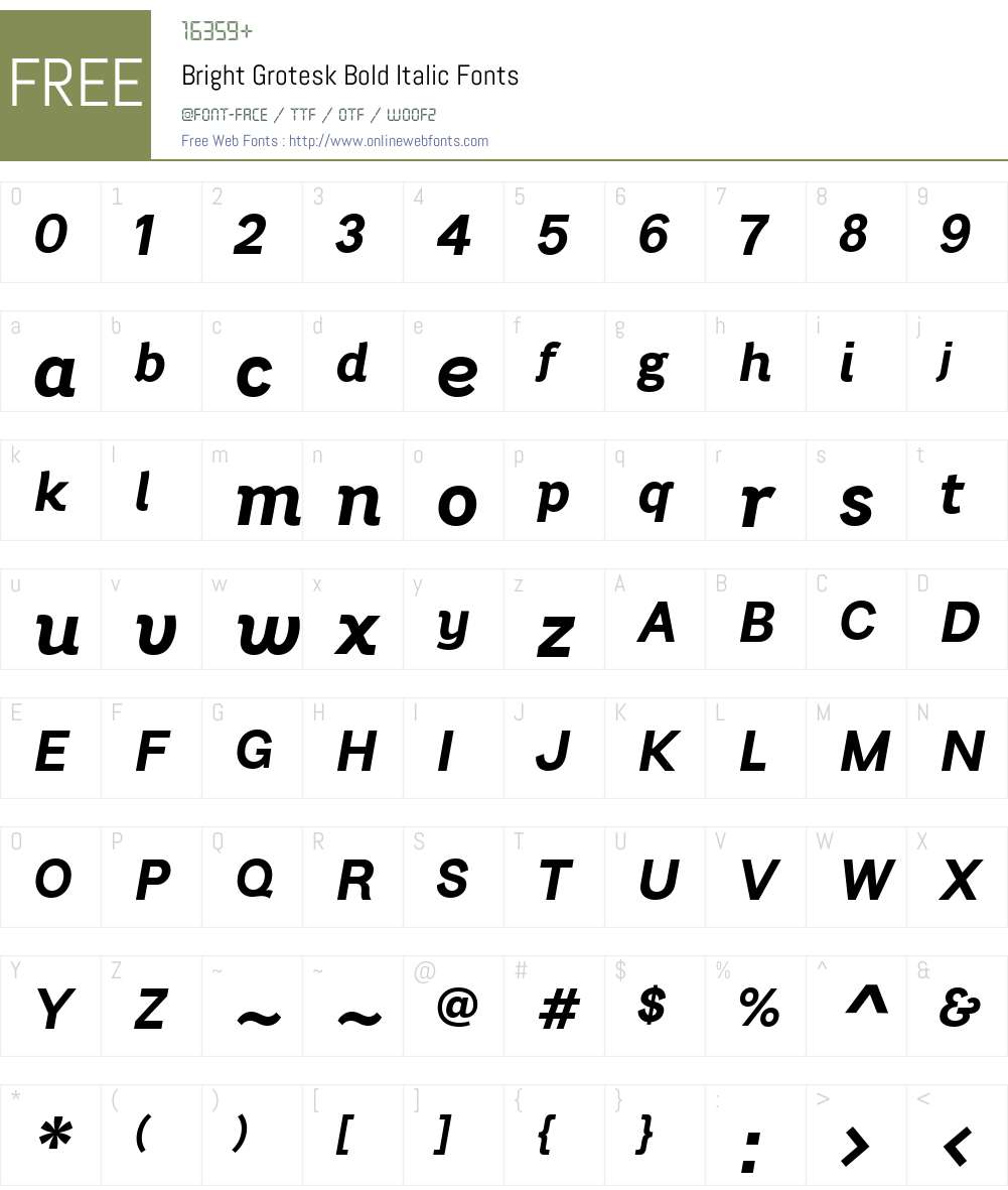 BrightGrotesk-BoldItalic Font Screenshots