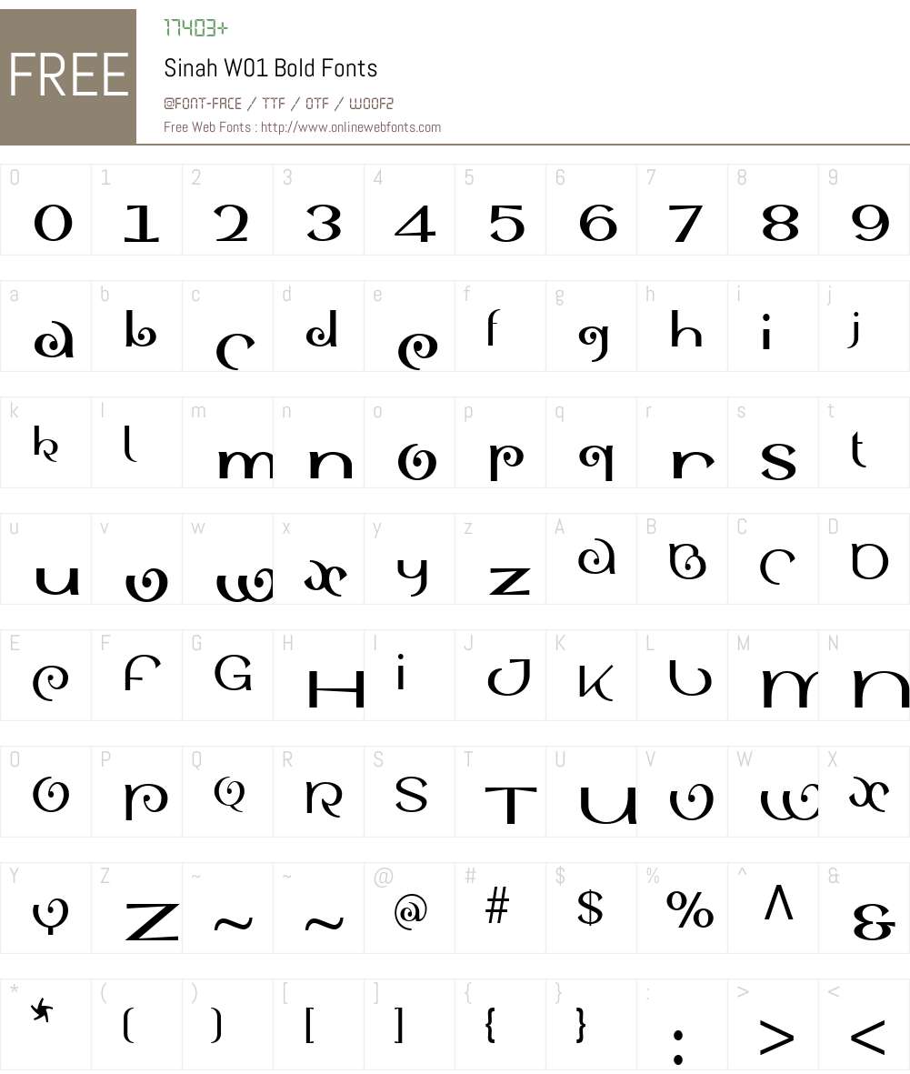 SinahW01-Bold Font Screenshots