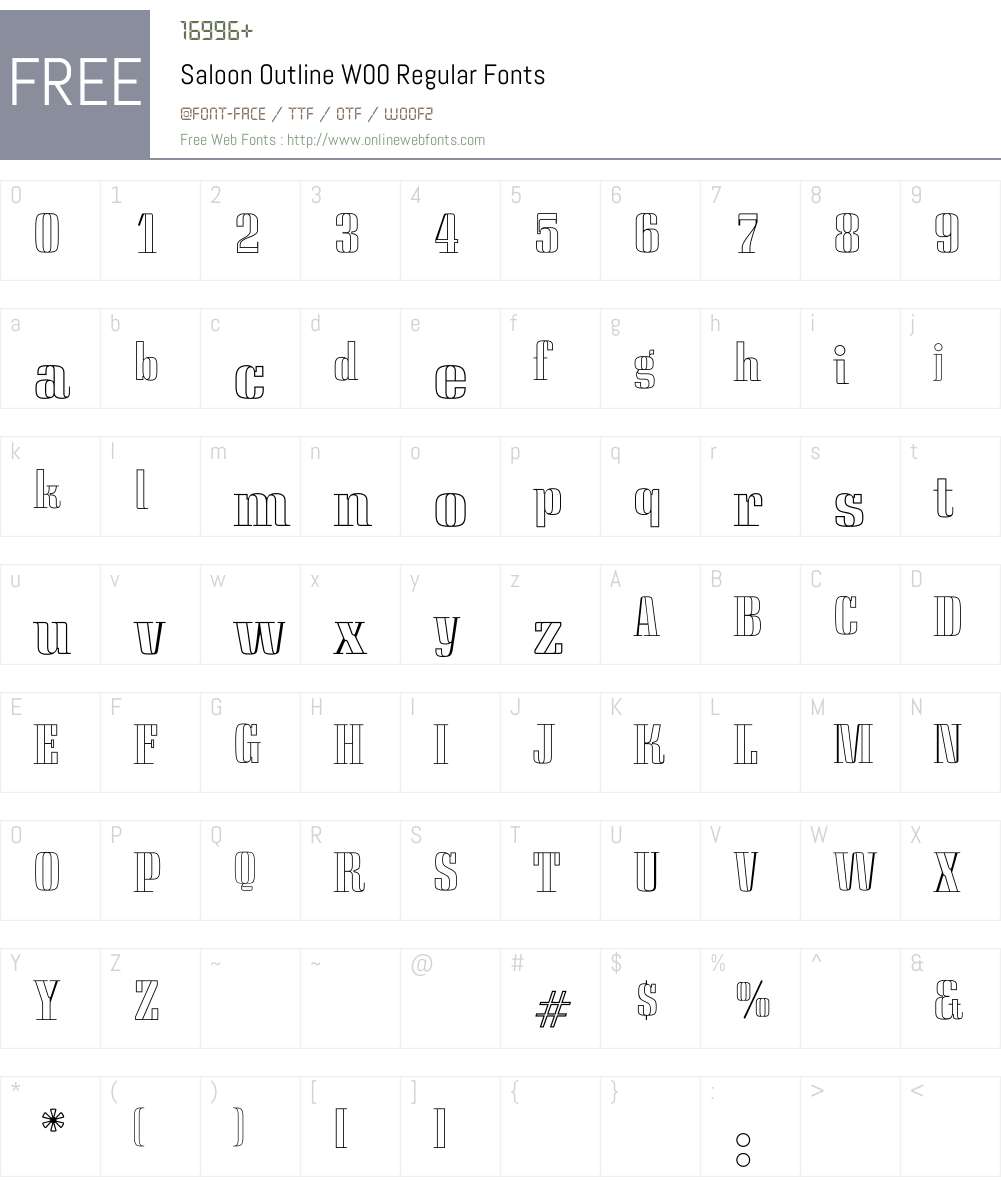 SaloonOutlineW00-Regular Font Screenshots