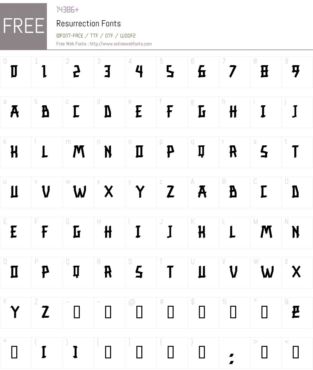 Resurrection Font Screenshots