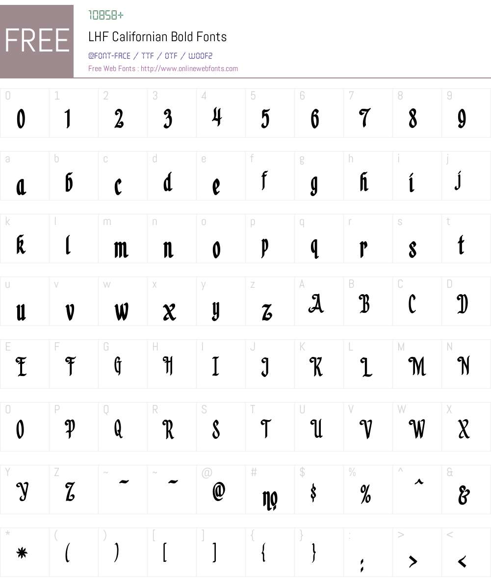 LHF Californian Bold Font Screenshots