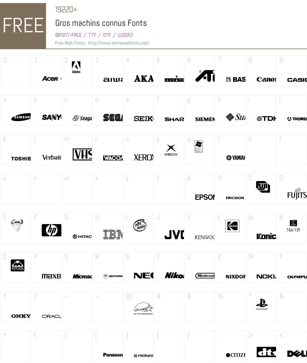 Gros machins connus Font Screenshots