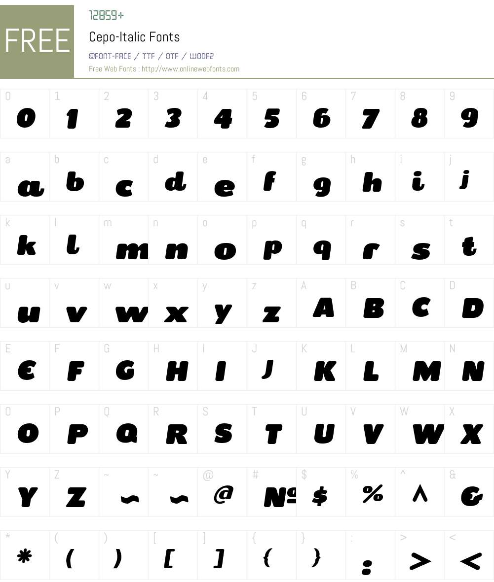 Cepo Font Screenshots