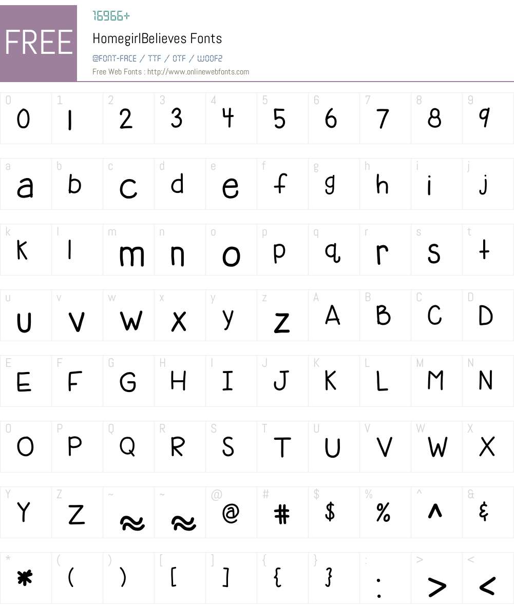 HomegirlBelieves Font Screenshots