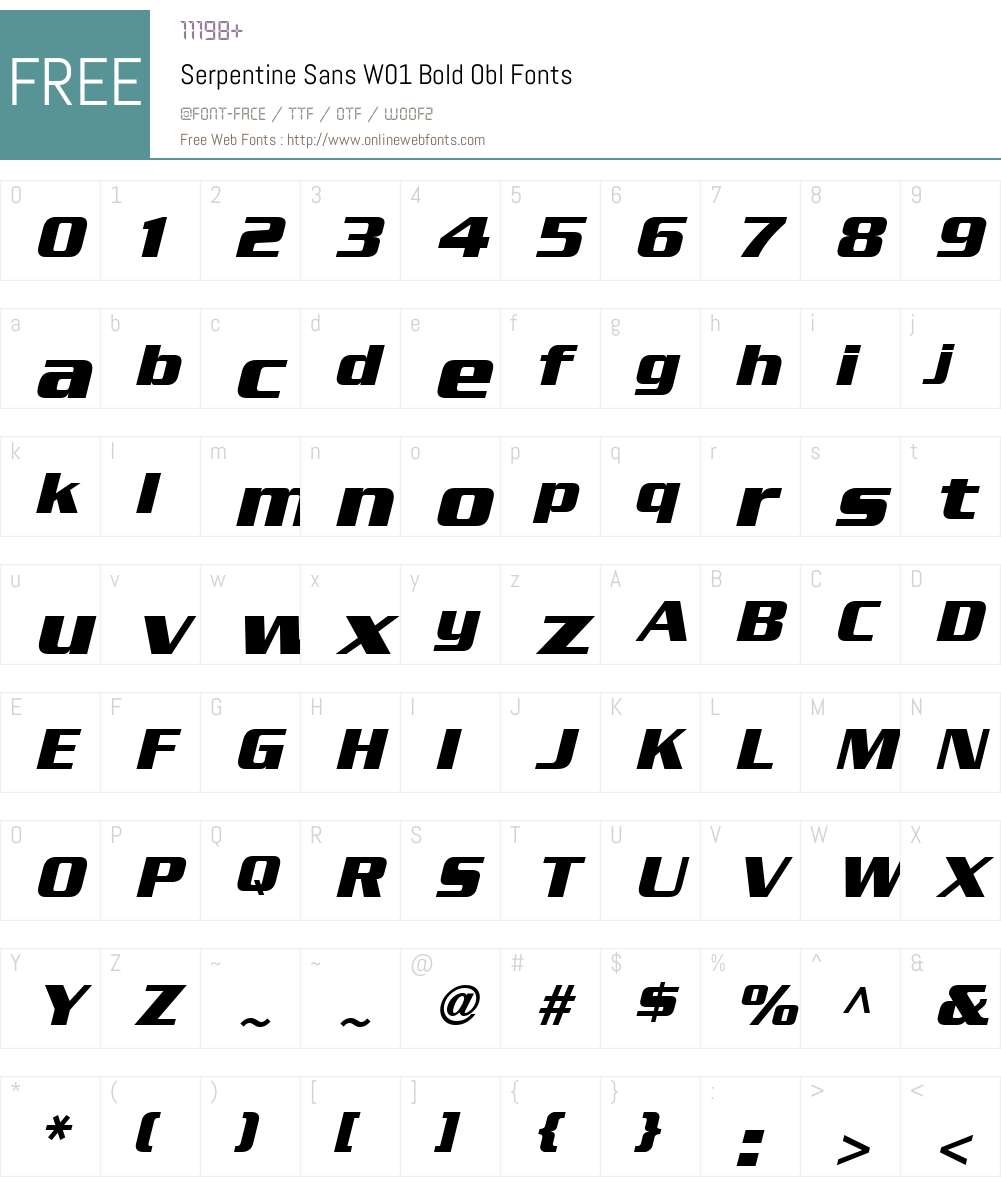 SerpentineSansW01-BoldObl Font Screenshots
