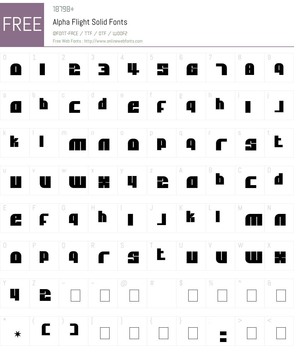 Alpha Flight Solid Font Screenshots