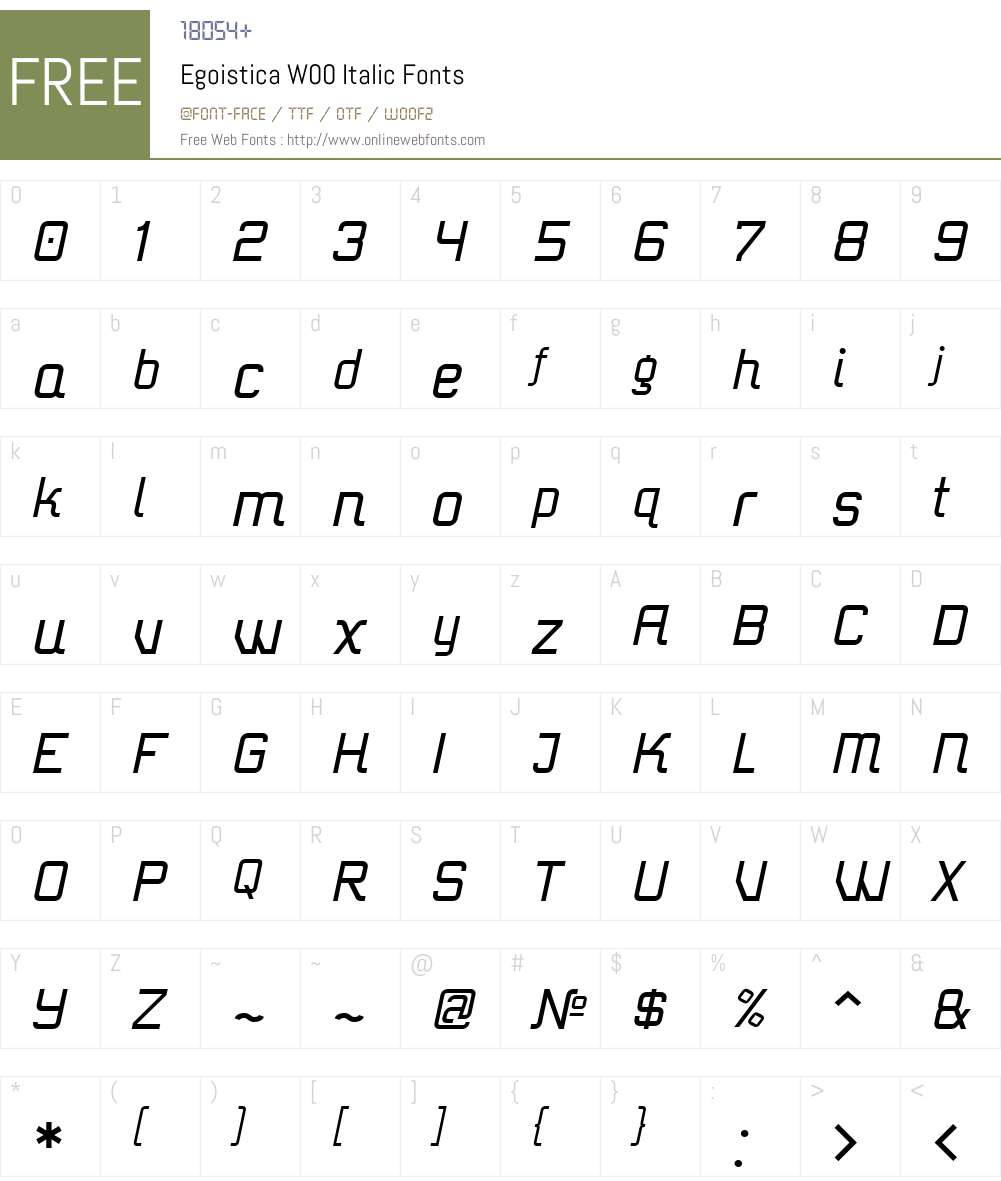 EgoisticaW00-Italic Font Screenshots