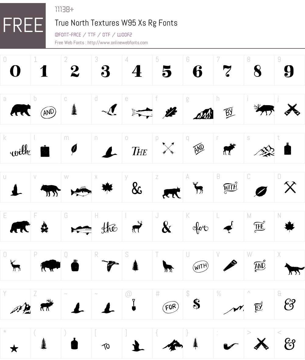 TrueNorthTexturesW95-XsRg Font Screenshots