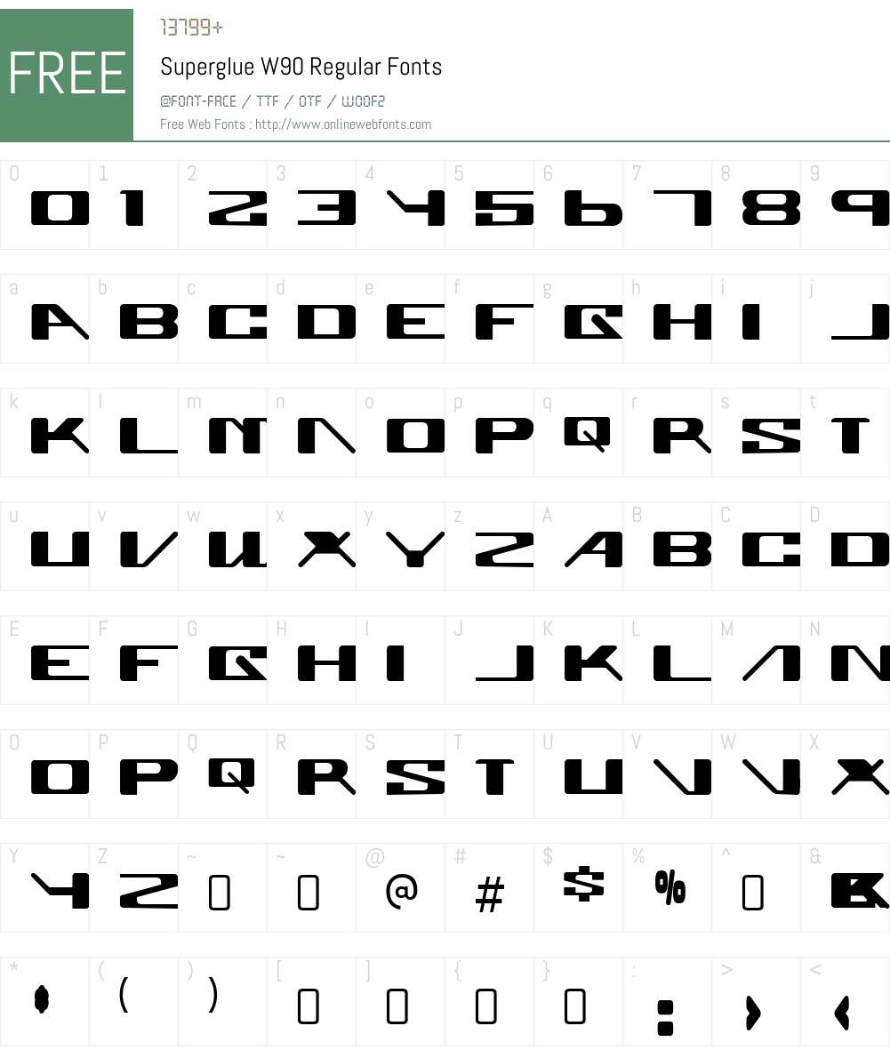 SuperglueW90-Regular Font Screenshots