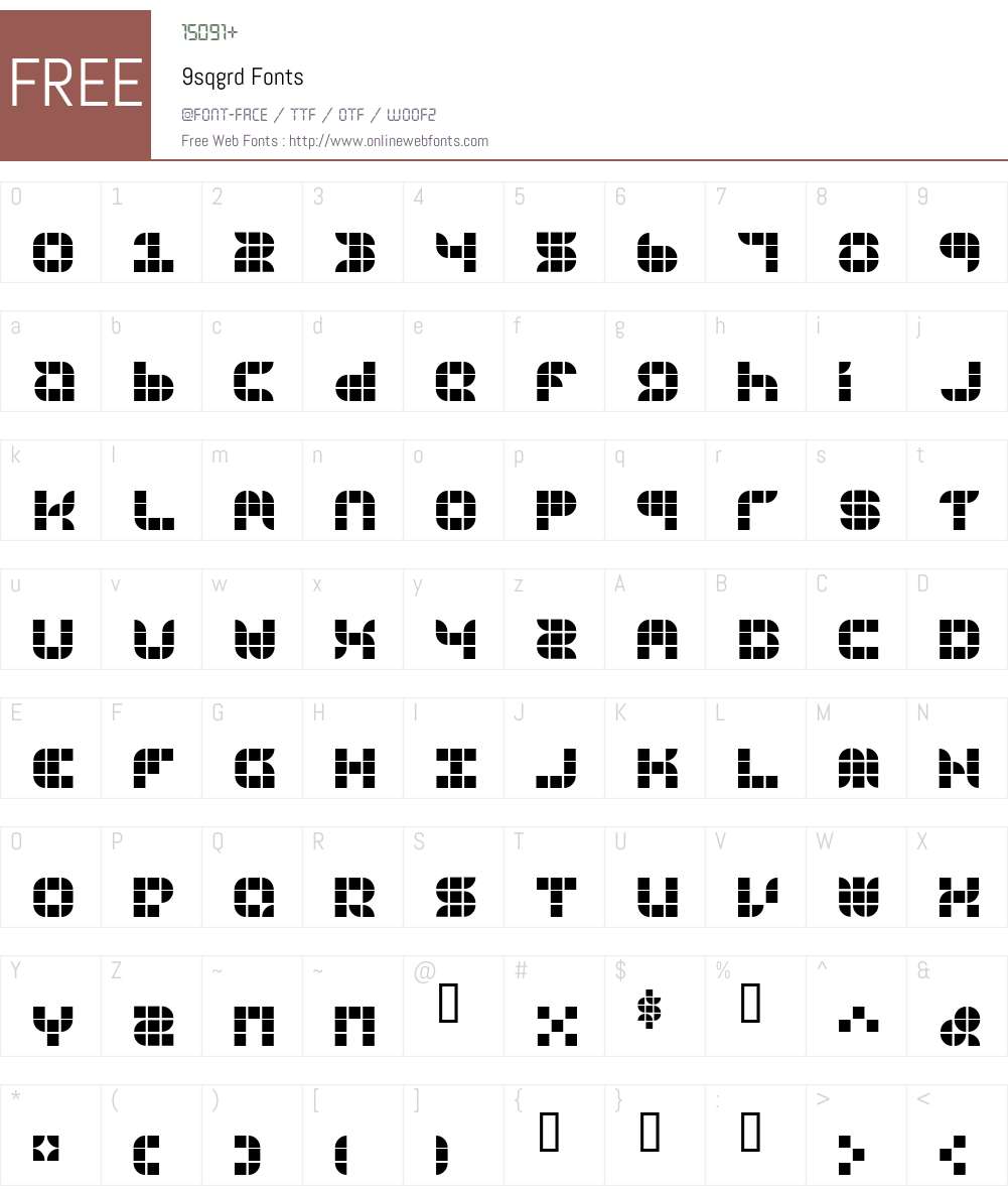 9sqgrd Font Screenshots