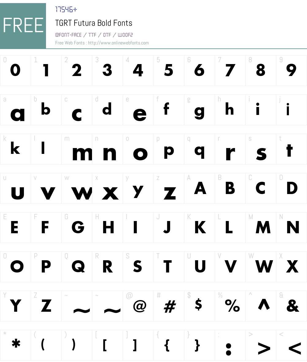 TGRT Futura Bold Font Screenshots