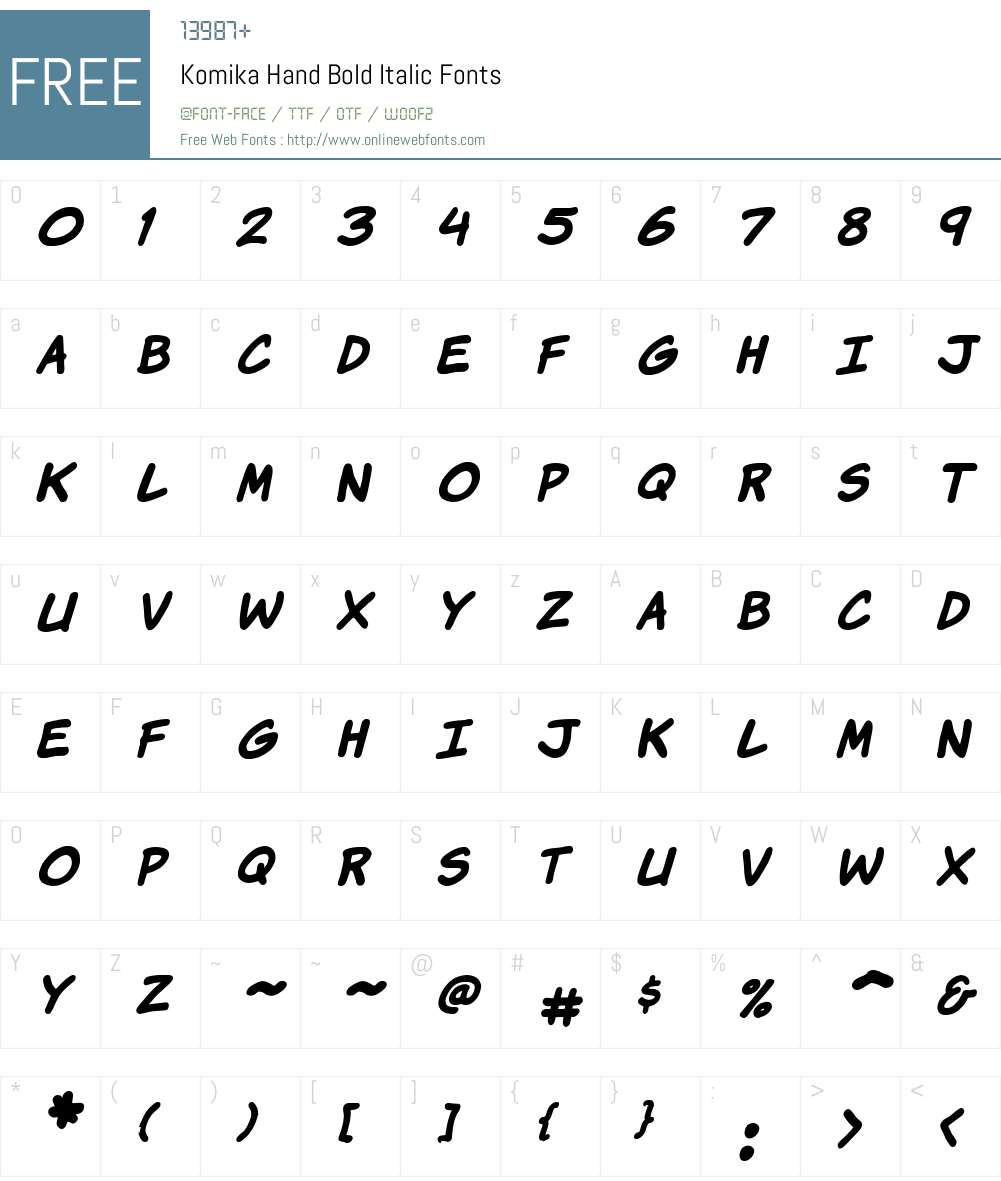 Komika Hand Font Screenshots