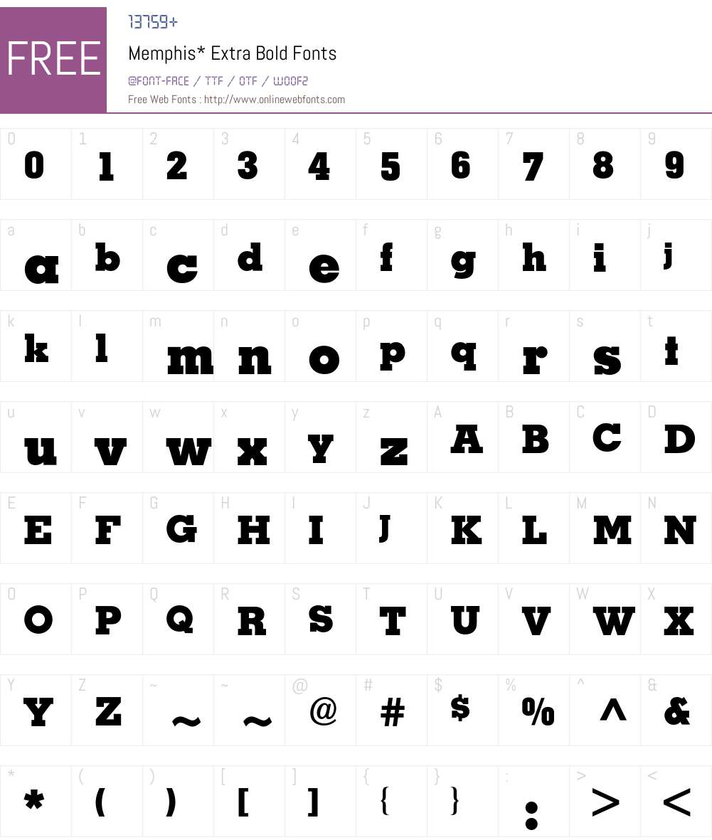 Memphis BQ Font Screenshots