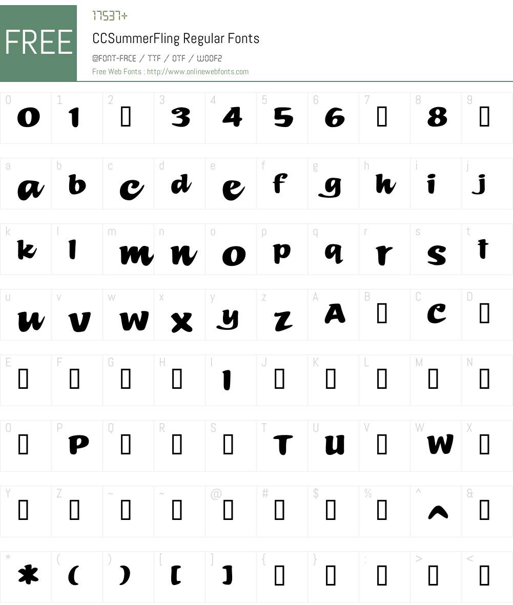 CCSummerFling-Regular Font Screenshots