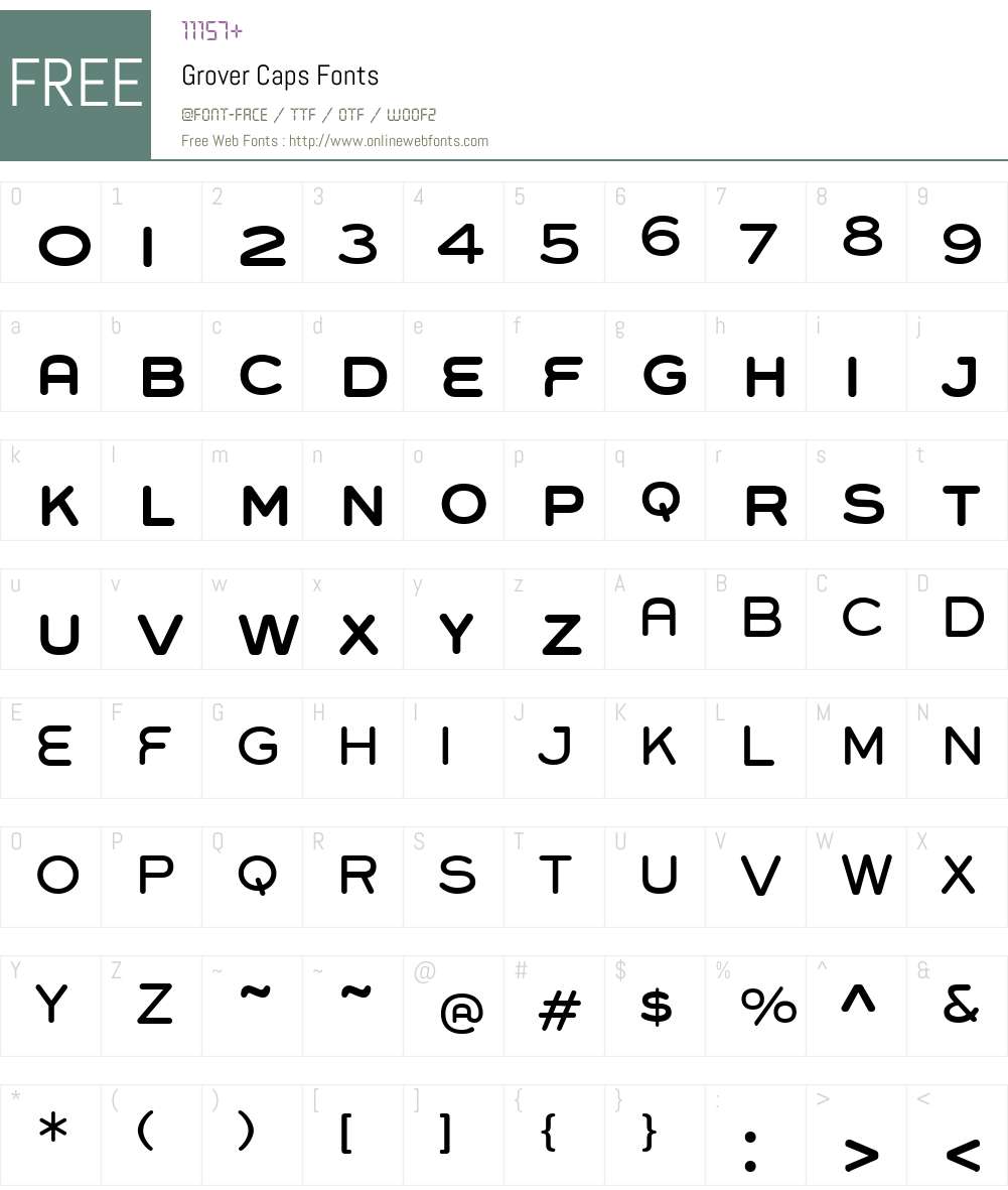 Grover Caps Font Screenshots