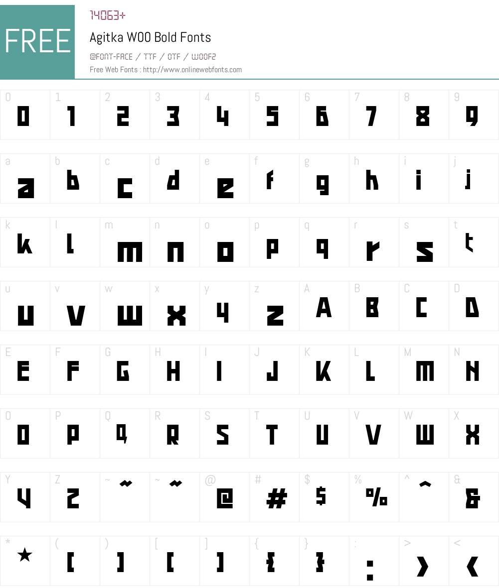 Agitka Font Screenshots