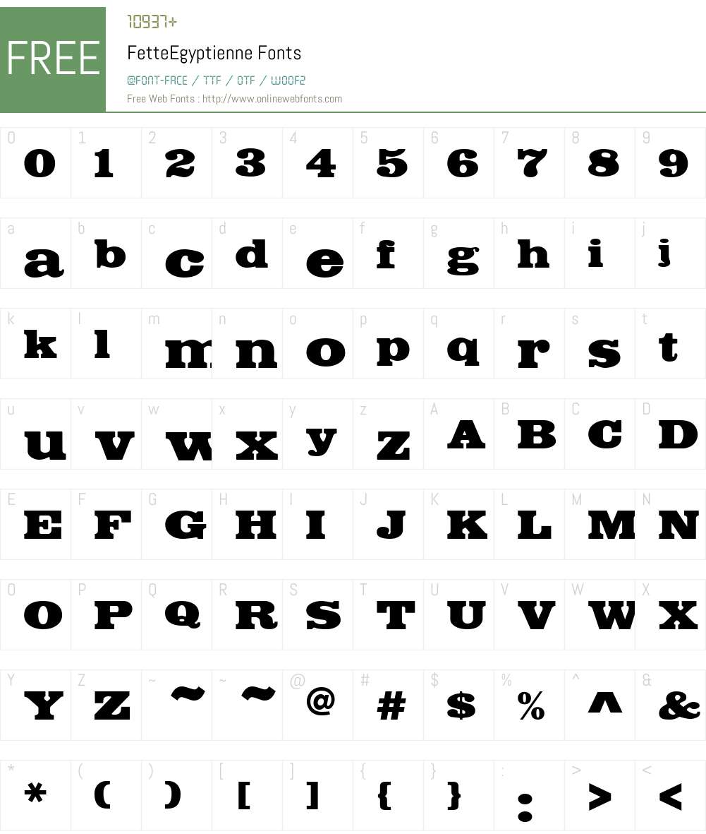 FetteEgyptienne Font Screenshots