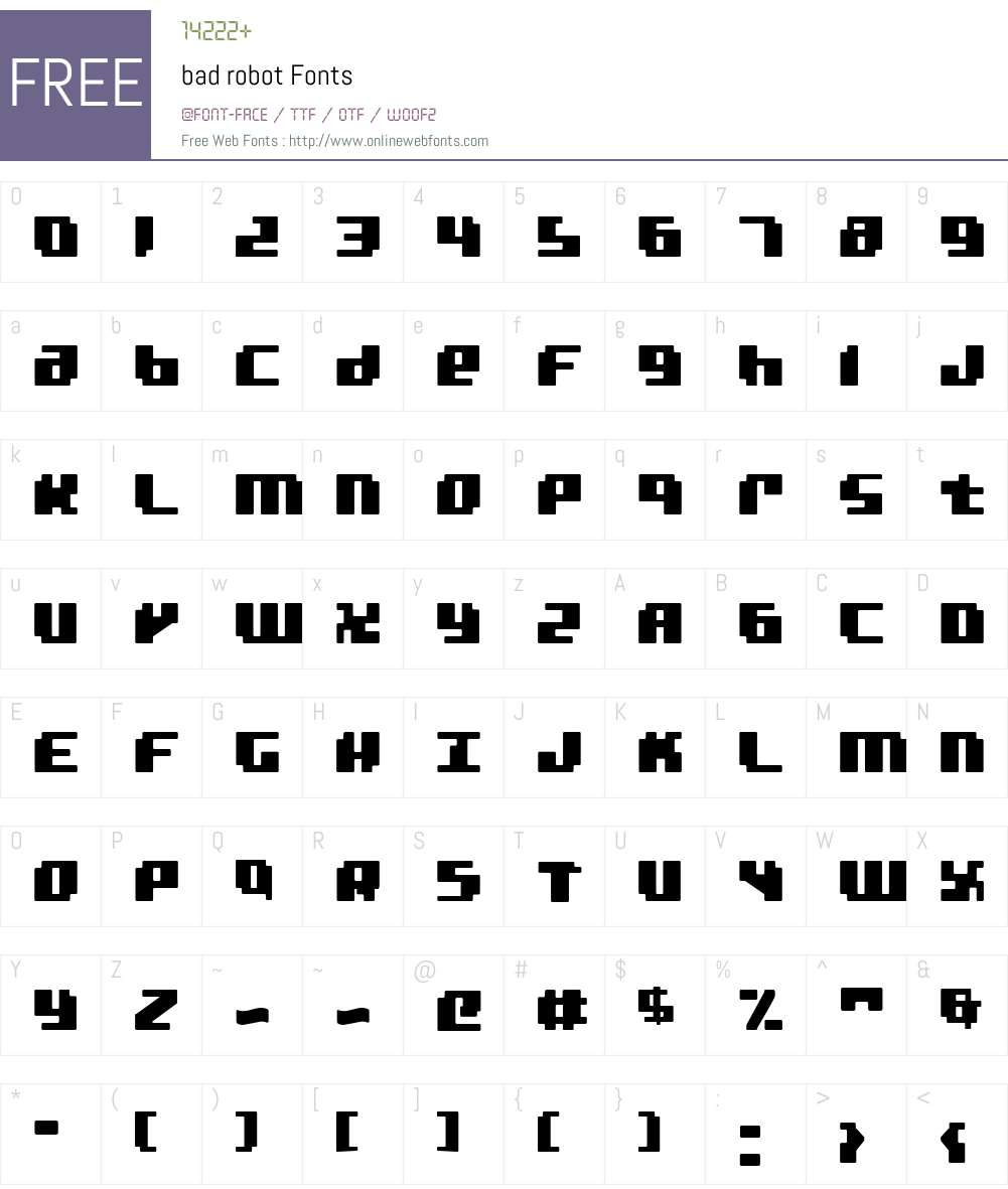 bad robot Font Screenshots