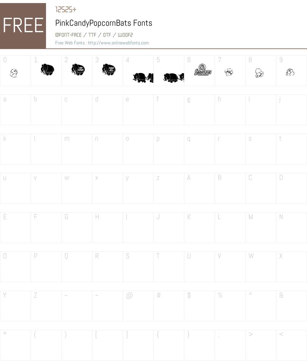 PinkCandyPopcornBats Font Screenshots