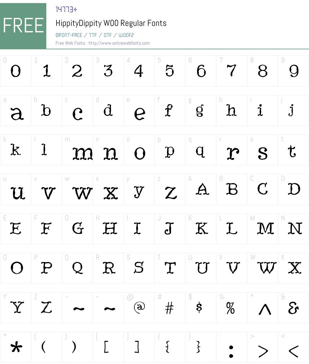 HippityDippityW00-Regular Font Screenshots