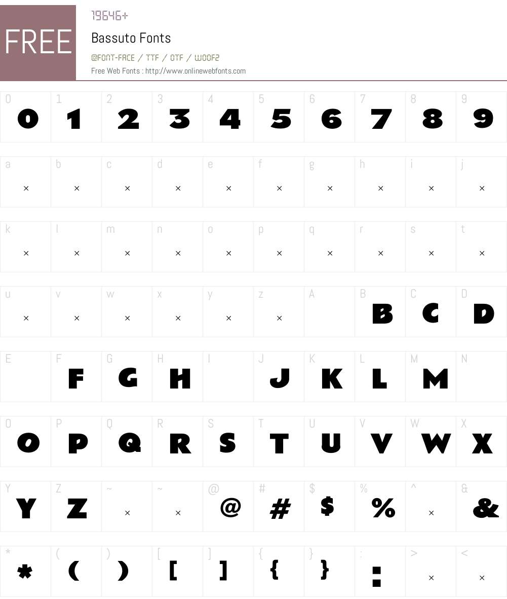 Bassuto Font Screenshots