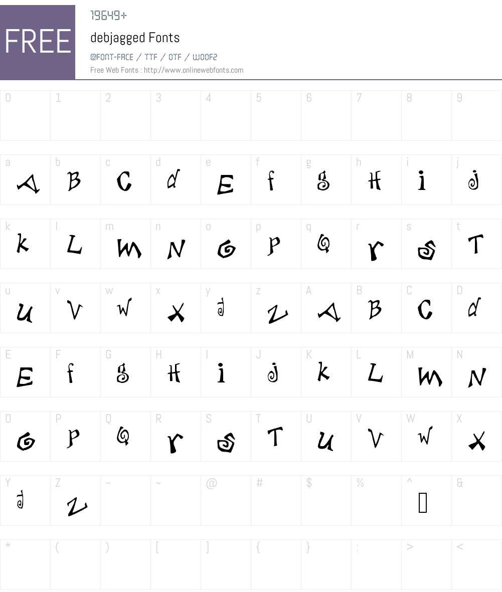 debjagged Font Screenshots