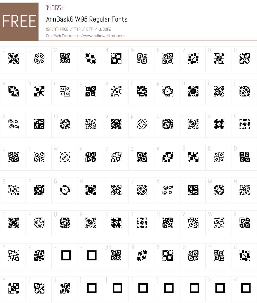 AnnBask6 Font Screenshots