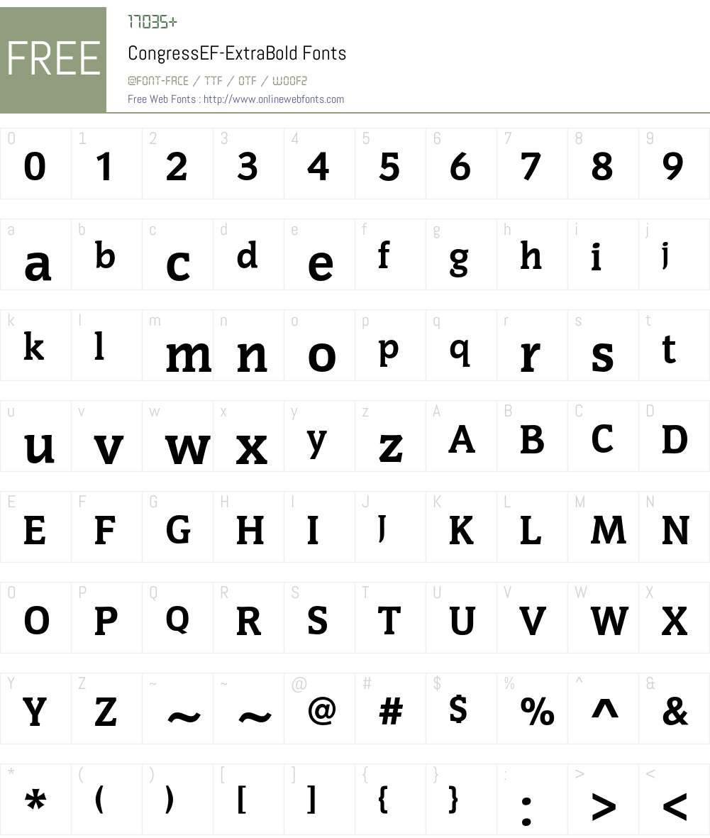 CongressEF Font Screenshots