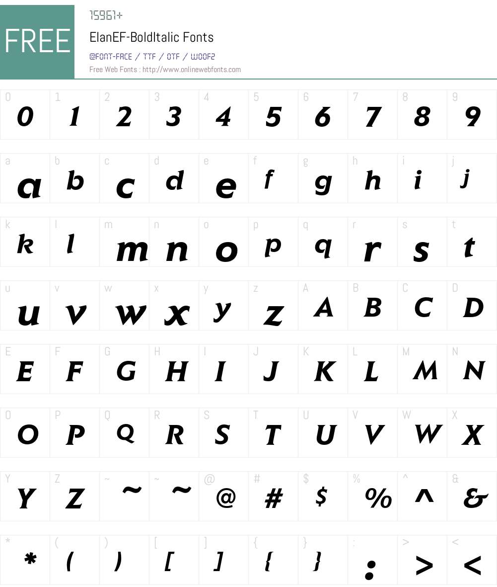 ElanEF Font Screenshots