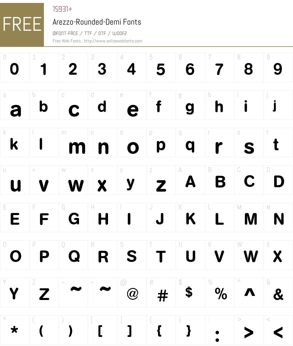 Arezzo-Rounded-Demi 1.0 08-10-2002 Fonts Free Download - OnlineWebFonts.COM
