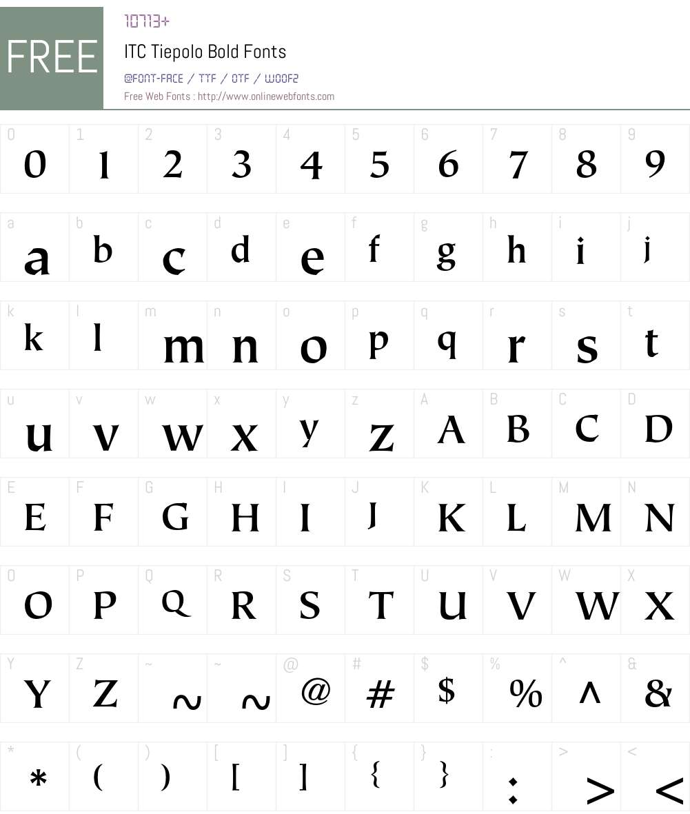 ITC Tiepolo Font Screenshots