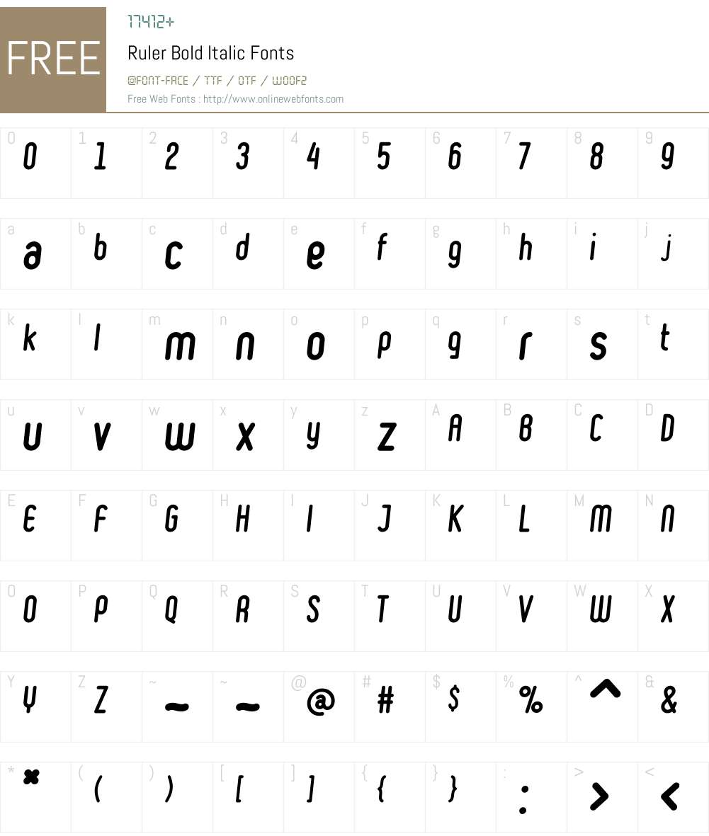 Ruler Font Screenshots