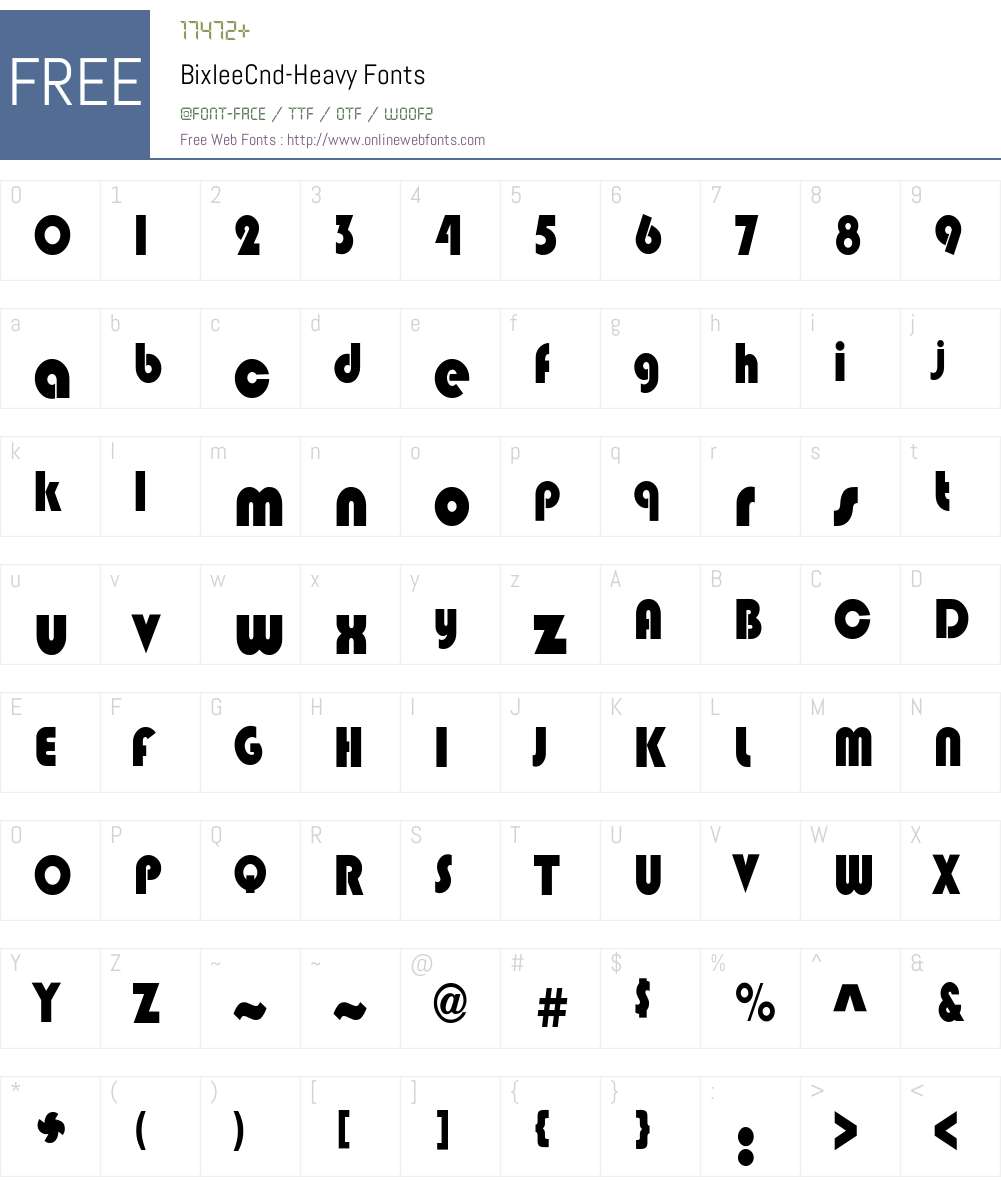 BixleeCnd-Heavy Font Screenshots