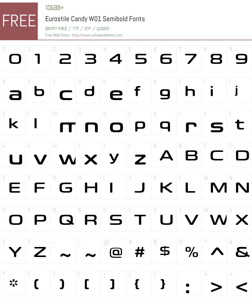 EurostileCandyW01-Semibold Font Screenshots