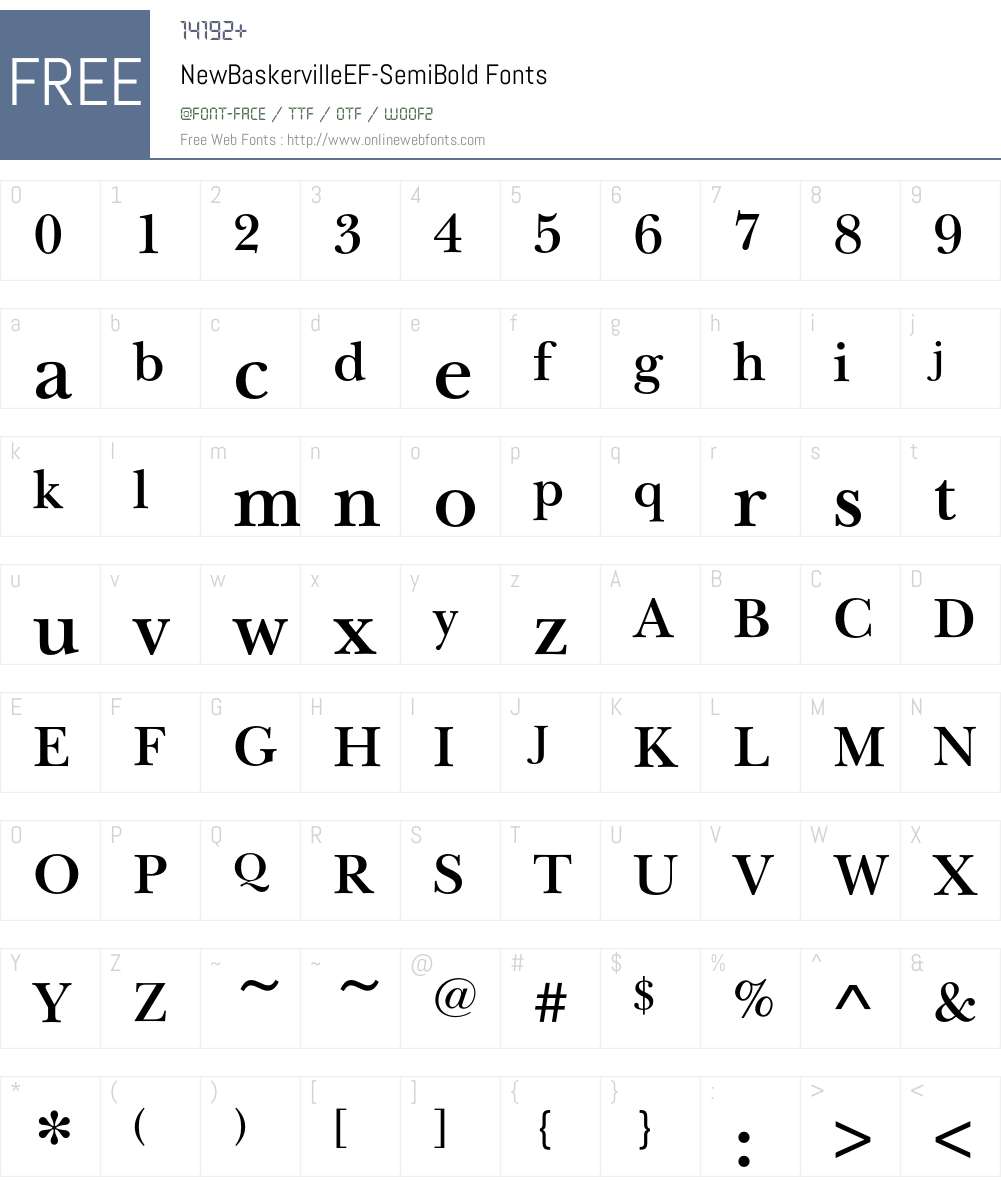 NewBaskervilleEF Font Screenshots