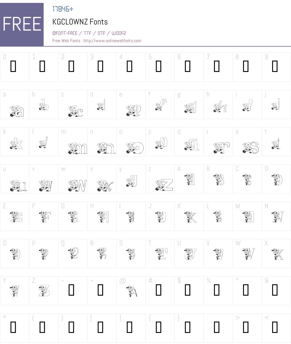 KGCLOWNZ Font Screenshots