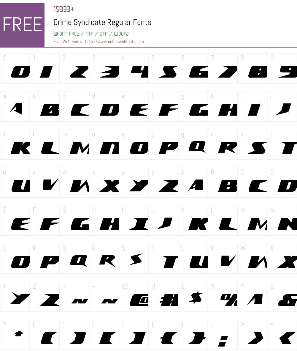 Crime Syndicate Font Screenshots