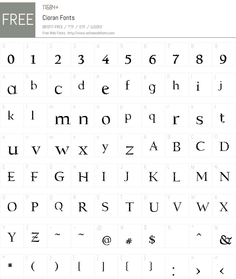 Cioran Font Screenshots