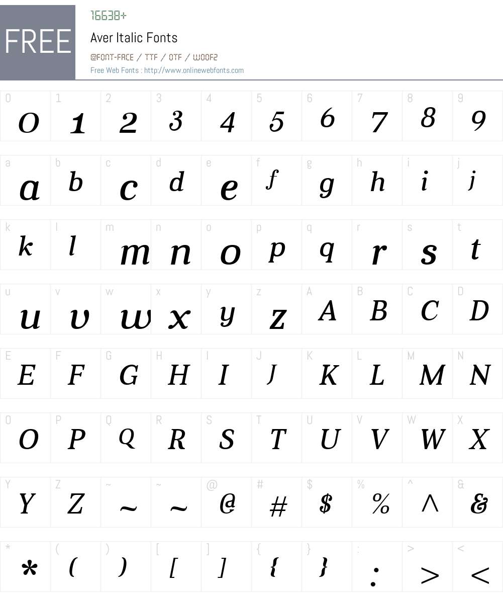 Aver Font Screenshots