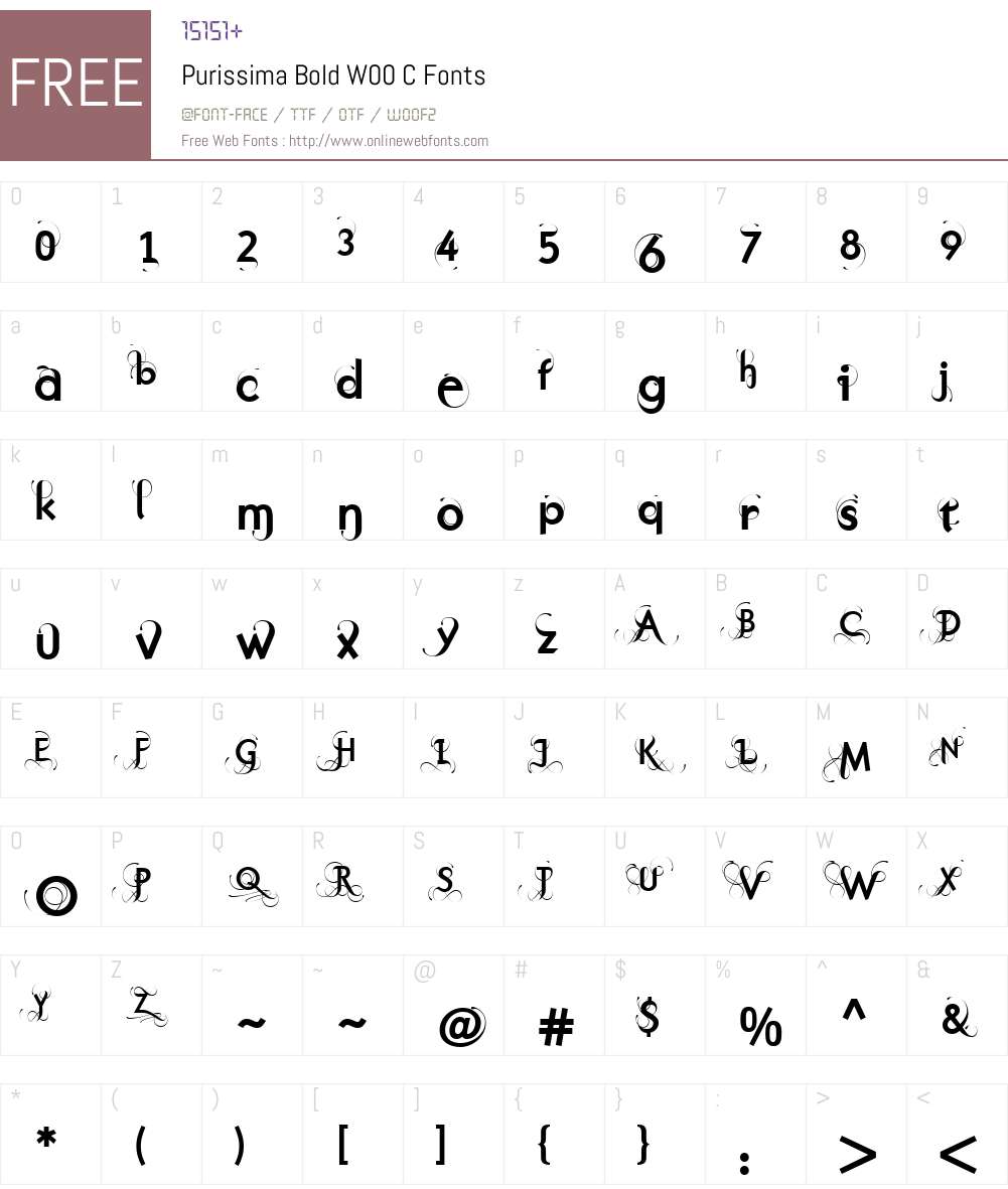 PurissimaBoldW00-C Font Screenshots