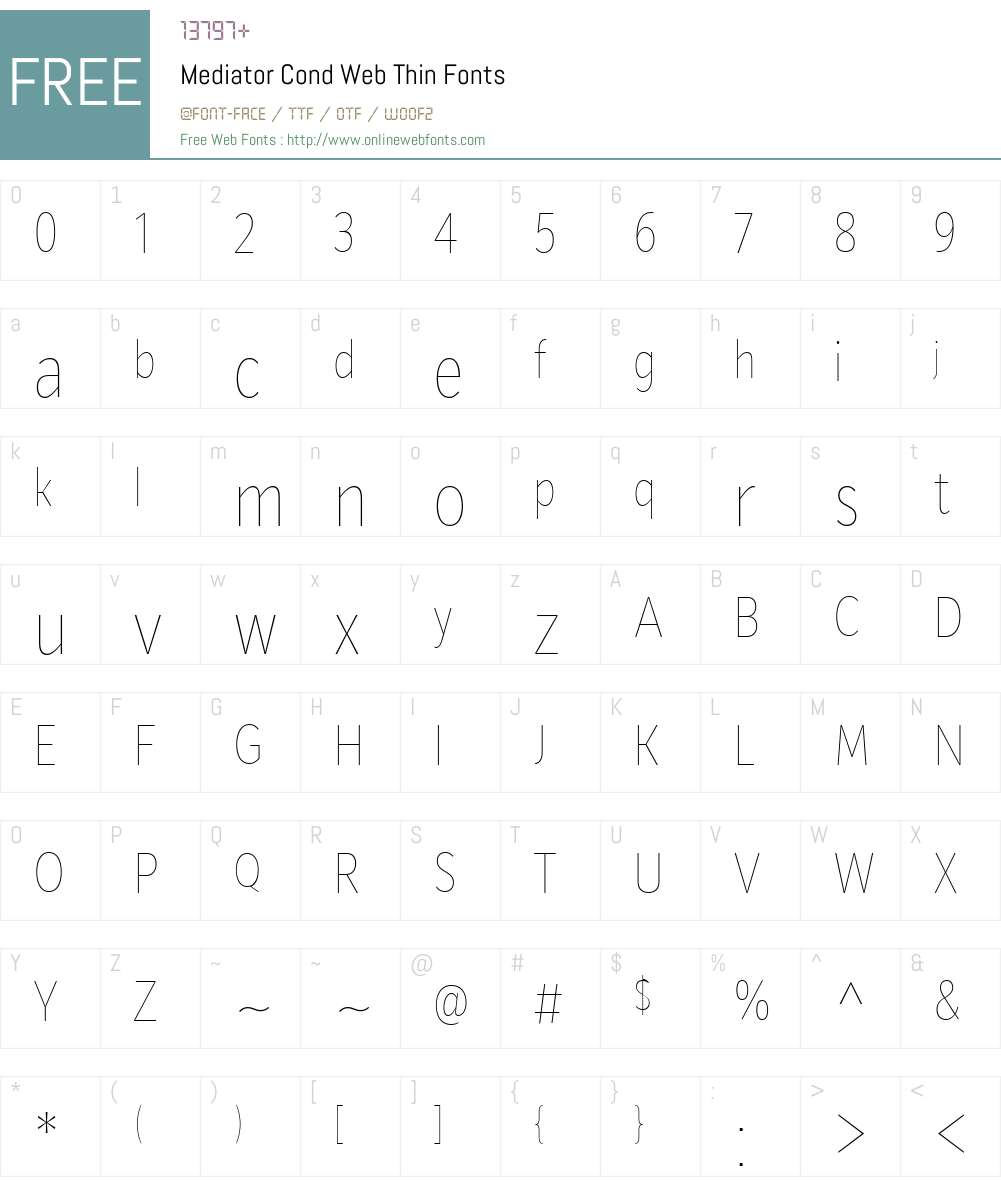 Mediator Cond Web Thin Font Screenshots
