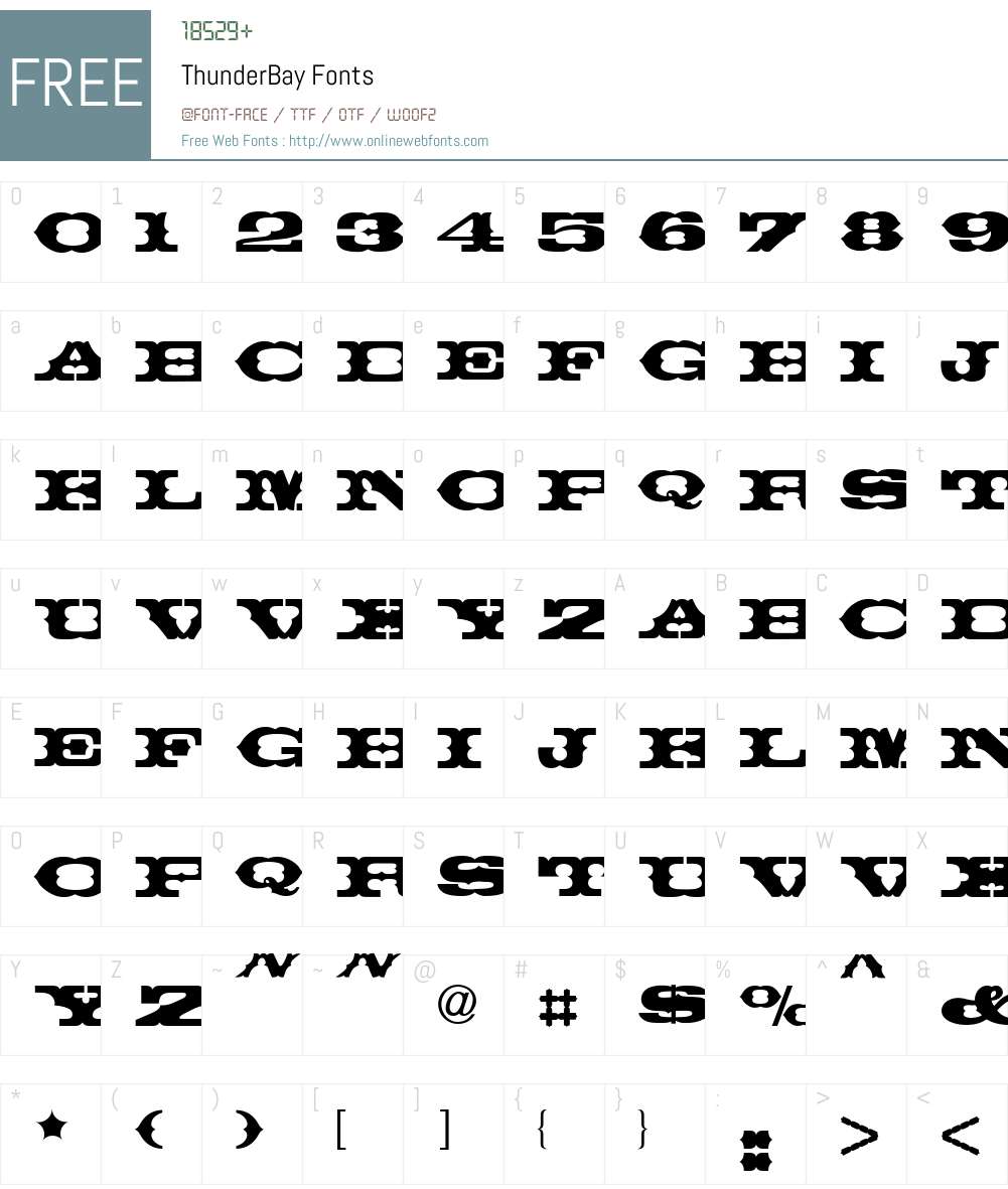 ThunderBay Font Screenshots