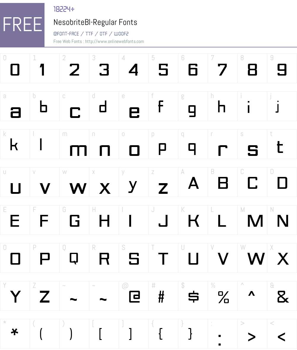 Nesobrite Font Screenshots