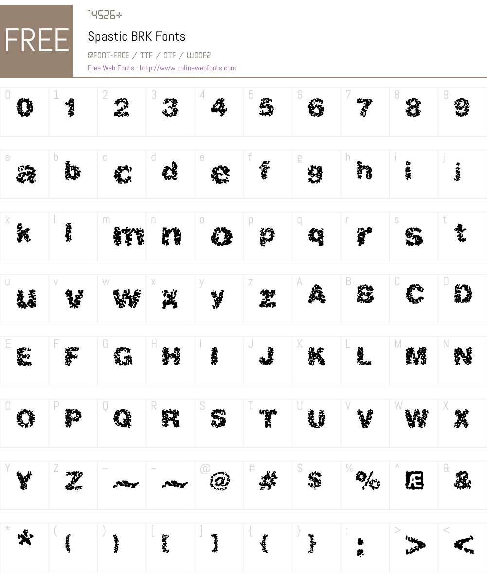 Spastic BRK Font Screenshots